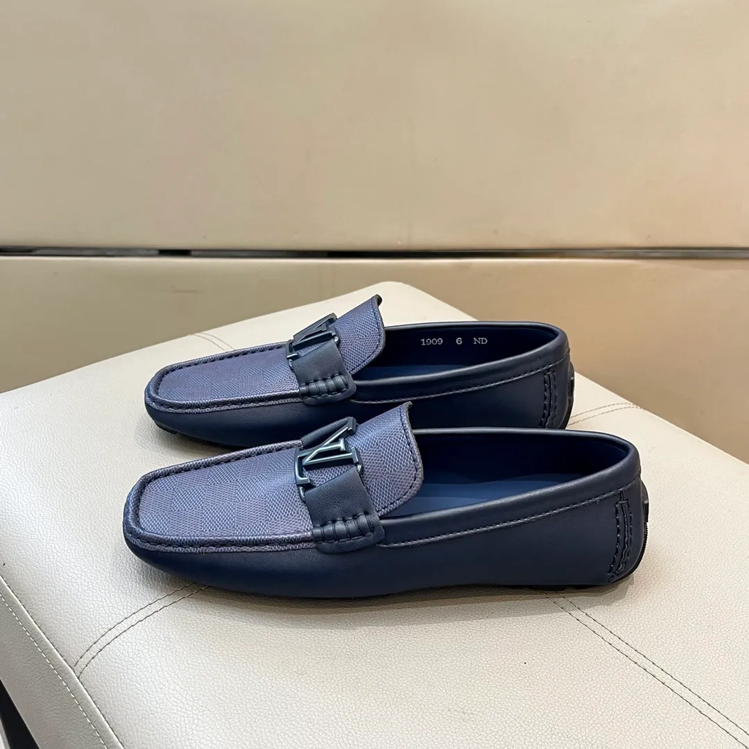 Factory price: 460💰LV men's beanie shoes 2025 official website synchronized <market top version> imported cowhide ➕ blue cowhide original packaging. Size 38-45
